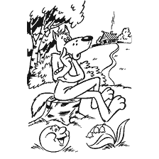 pagina da colorare: Kolobok ha incontrato un lupo nel libro di colorazione