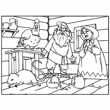 pagina da colorare: Colorare dalla storia popolare russa Yaichko &egrave; caduto e rotto