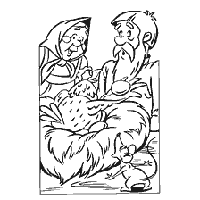 pagina da colorare: Immagine colorante di nonni e testicolo dorato