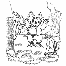 pagina da colorare: L'orso, la volpe e la lepre nella storia popolare russa