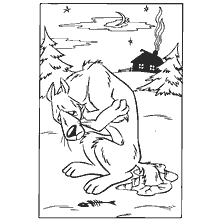 pagina da colorare: Colorare Wolf al buco dalle storie popolari russe
