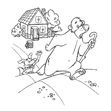 pagina da colorare: L'orso scappa dal cane