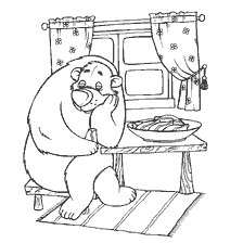 pagina da colorare: Un orso in una capanna da racconti popolari russi
