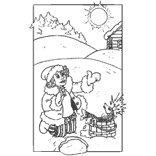 pagina da colorare: Disegno di Emeli a un fabbro con un pesce magico