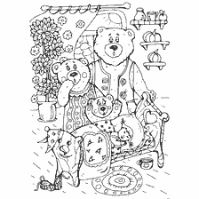 pagina da colorare: Racconti popolari russi con orsi.