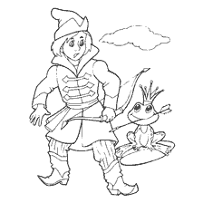 pagina da colorare: Ivan Tsarevich con prua e rana principessa