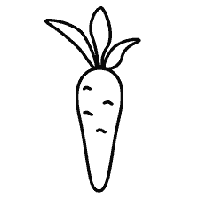 página para colorear: Para colorear zanahorias para niños pequeños