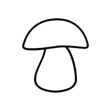 página para colorear: Mushroom para niños pequeños