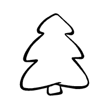 página para colorear: Árbol de Navidad para niños pequeños