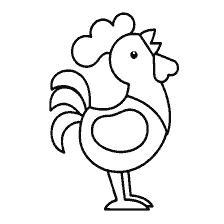 página para colorear: Rooster para colorear para niños