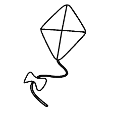 página para colorear: Kite contorno para colorear