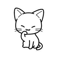 página para colorear: Un lindo gatito sentado y jugando
