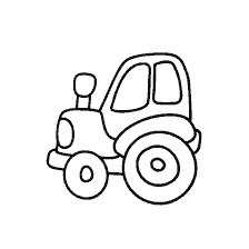 página para colorear: Tractor para niños, libro para colorear para los más jóvenes