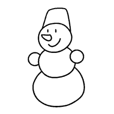 página para colorear: Pintura de un muñeco de nieve para niños