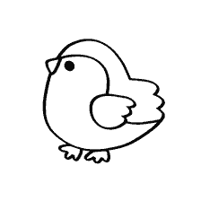 página para colorear: Colorear con la imagen de un lindo pájaro para niños