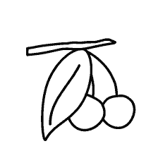 página para colorear: Dibujo de cerezas para colorear