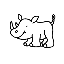 página para colorear: Rhinoceros para niños 2-3 años