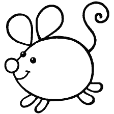 página para colorear: Ratón en el libro para colorear bebé
