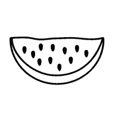 página para colorear: Contorno de sandía para niños