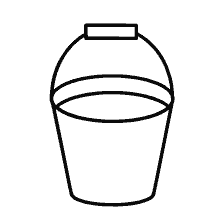 página para colorear: Imagen contorno de un cubo de agua para niños