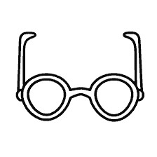 página para colorear: Gafas pintadas para niños