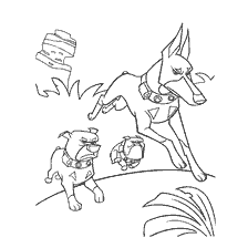 coloring page: Coloring with three dogs from the cartoon Up!