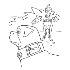 coloring page: Drawing of two dogs with a collar from the cartoon Up!