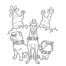 coloring page: Security from the cartoon Up! - Coloring with dogs