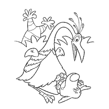 coloring page: Coloring with the character Duck from the cartoon Up!