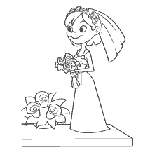 coloring page: Coloring of Ellie's Bride from the movie Up!