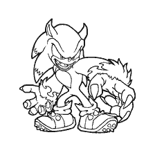 coloriage: Coloration Sonic de Sonic X en forme de Sonic Unlished