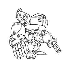 coloriage: Robot Omega de la série Sonic X en coloration