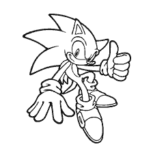 coloriage: Coloration Sonic de Sonic X avec un pouce relevé