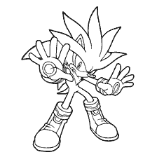coloriage: Le personnage de Coloring Silver de Sonic X dans le style ligne