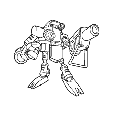 coloriage: Robot Gamma avec des armes du dessin animé Sonic X