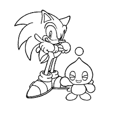 coloriage: Couleur Sonique X avec les caractères Sonic et Cheese