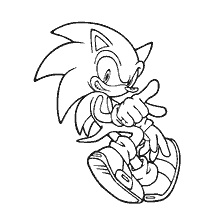 coloriage: Ligne de dessin de Sonic caractère X