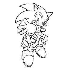 coloriage: Sonic du dessin animé Sonic X, peint dans le style contour pour la coloration