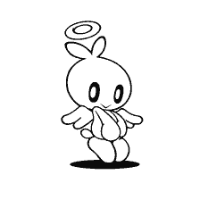 coloriage: Ciao avec ailes et halo