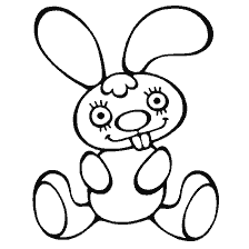 página para colorear: Colorear un conejo con grandes orejas y una linda sonrisa