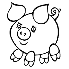 página para colorear: Pintura con un cerdo