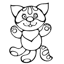 página para colorear: Colorear con una foto de un gato alegre