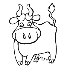 página para colorear: Una vaca alegre para colorear