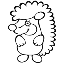 página para colorear: Hedgehog con una expresión alegre, listo para colorear