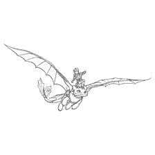 pagina da colorare: Hiccup vola su Toothless Dragon