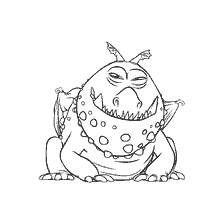 pagina da colorare: Grommel è un drago del cartone animato How to Train Your Dragon