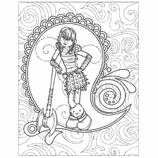 pagina da colorare: Colorare Astrid dal cartone animato Come Formare il Tuo Drago