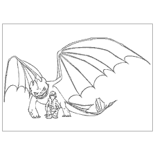 pagina da colorare: Colorare Toothless e Hiccup dal cartone animato Come Formare il Tuo Drago