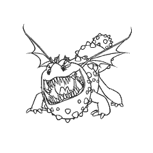 pagina da colorare: Dragon Grommel nel libro colorante
