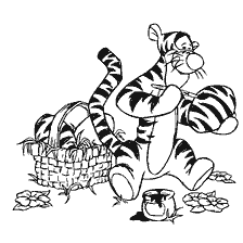 pagina da colorare: Disney Tigger che tinge uova per Pasqua